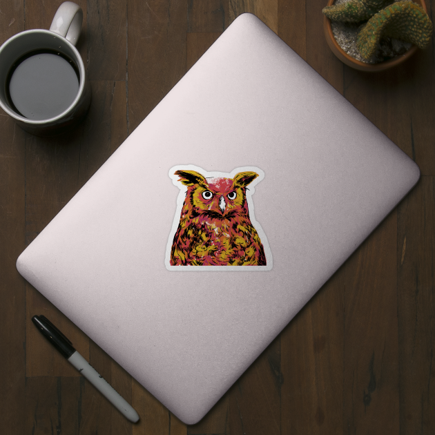 Sketchy Fire Owl by polliadesign